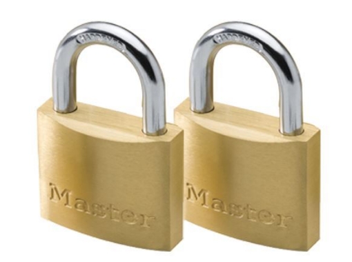 Picture of MASTER LOCK BRASS PADLOCK 2 KEYED 40MM HARD STEEL SHACKLE