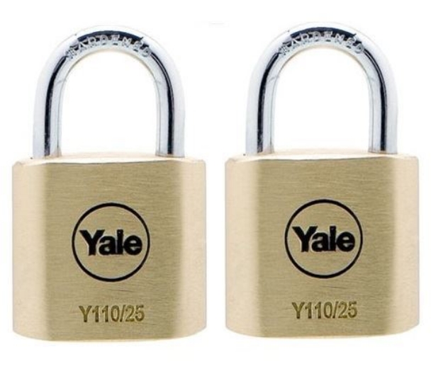 Picture of Yale Classic Series Outdoor Solid Brass Padlock 25mm with Multi-pack - Y110/25/115/2