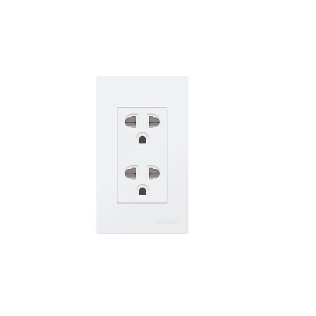Royu Duplex Universal Outlet with Ground (with shutter) WD912