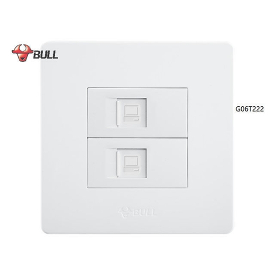 Picture of Bull 2 Gang Computer Modular Outlet Set (White), G06T222(T5)