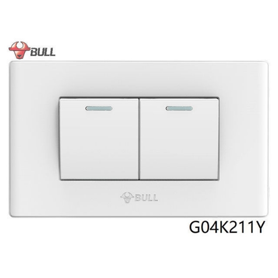 Picture of Bull 2 Gang 1 Way Switch Set (White), G04K211Y