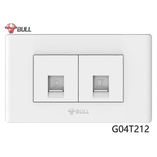 Picture of Bull Telephone and Computer Outlet Set (White), G04T212