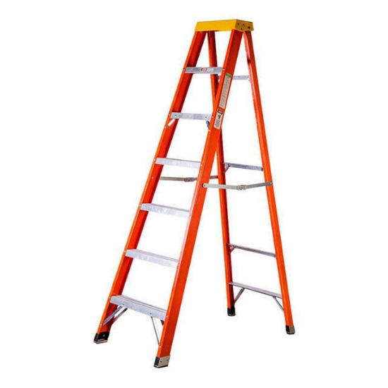 Picture of Jinmao 6 Step Fiberglass 7' Step Ladder 300 lbs Orange, JMFM22106IA