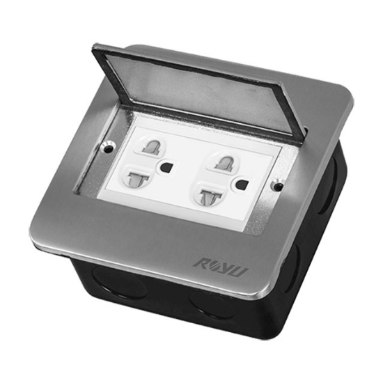 Floor Receptacle with Duplex Universal Outlet with Ground and Shutter Titanium	