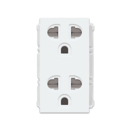 Duplex Universal Outlet with Ground & Shutter	