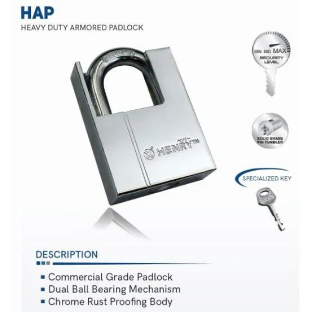 Picture of HENRY HEAVY DUTY ARMORED PADLOCK - HAP-40