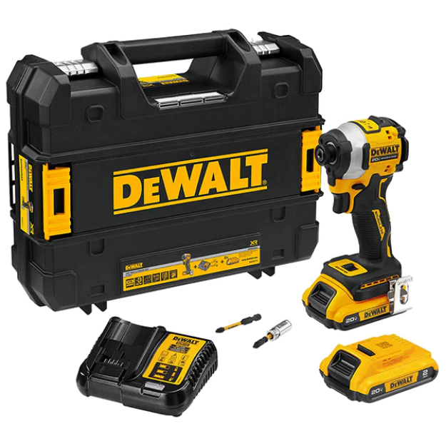 Picture of DEWALT  18V  BRUSHLESS IMPACT DRIVER LILJON EITH 2 BATTERIES AND ACCESORIES KIT-DEDCF850D2A