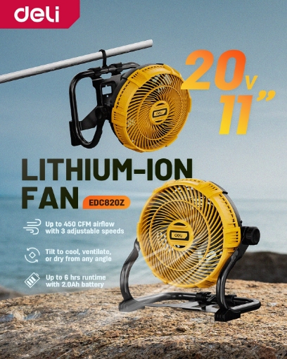 Picture of Deli Lithium-Ion Fan EDC820Z