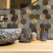 Picture of HOMER SA TILE 29.0X28.8X0.40CM HONEYCOMB BROWN GOLD