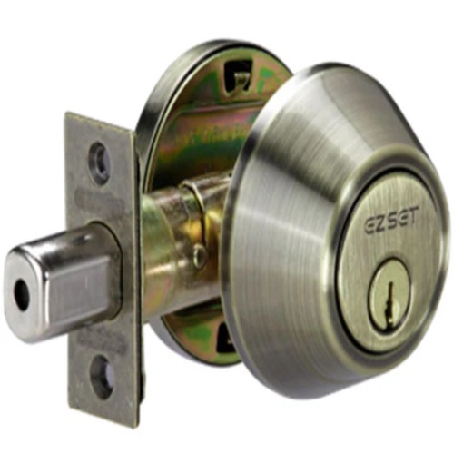 Picture of EZSET  DOUBLE CYLINDER DEADBOLT ZINC CYLNDER HOUSE ANTIQUE BRASS EZ210DUS5