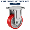 Picture of 4 Inches Harlem heavy duty  Industrial PU Rubber caster wheel  Fixed, Swivel , Castor Wheel with Dual Lock Brake