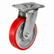 Picture of 6 Inches Harlem heavy duty  Industrial PU Rubber caster wheel  Fixed, Swivel , Castor Wheel with Dual Lock Brake