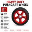 Picture of Harlem Push Cart Rubber Wheel 6,8,10,12 Inches Heavy Duty Rubber Iron Heart Wheel Solid Wheel