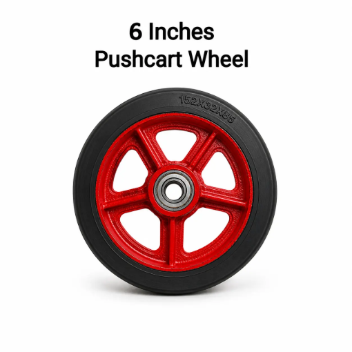 Picture of Push Cart Rubber Wheel 6,8,10,12 Inches light Rubber Iron Heart Wheel Solid Wheel