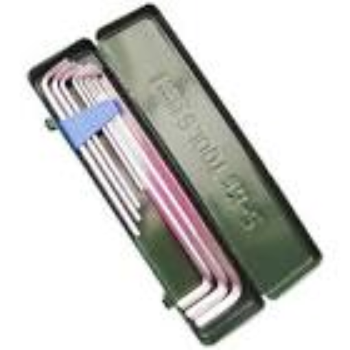 Picture of S-Ks Tools USA EXTRA LONG ARM ALLEN KEY SET WITH GREEN METAL CASE, SKSAWSXL11M